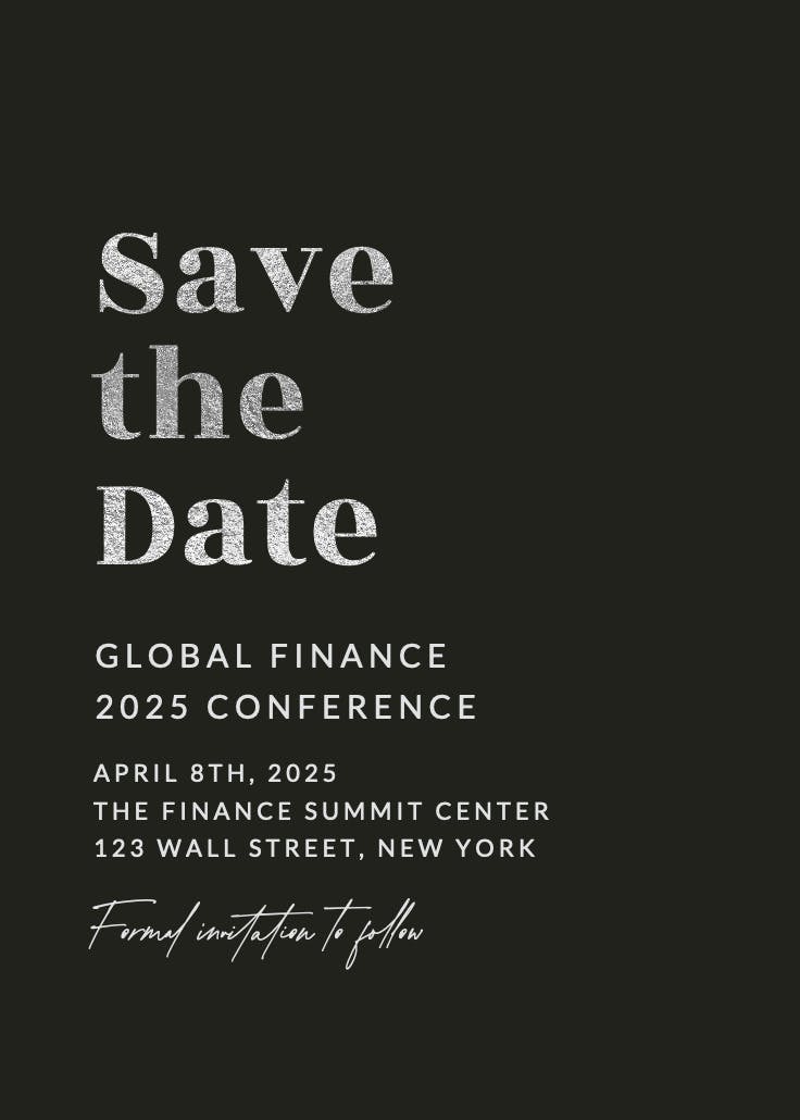 Trendy bold text - business events invitation